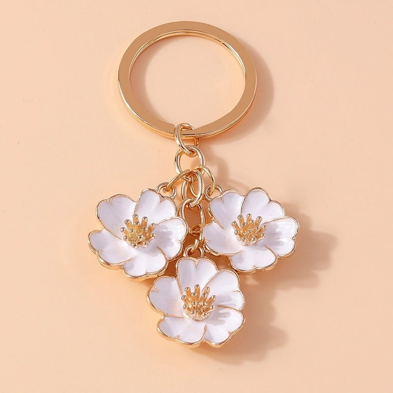 Cute Sweet Flower Alloy Keychain