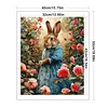 Rose Dress Rabbit Full 18CT DIY Stamped Cross Stitch Kits for Adults Home Decor 40x50cm