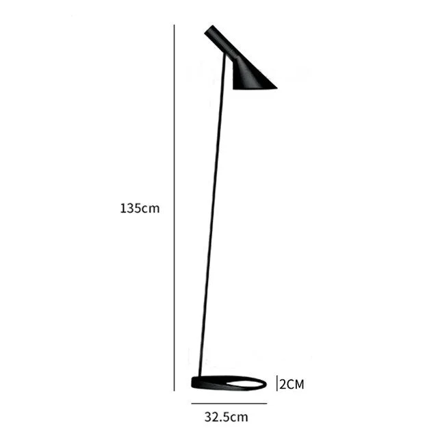 Nordic Design AJ Floor Lamp Black Metal Standing Light Living Room Bedroom Bedside LED Decorate Floor Lamps Lighting Luminaria