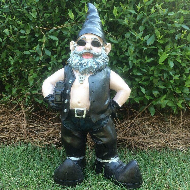 Nowaday Gnomes Biker Dude & Babe Motorcycle Gnome Garden