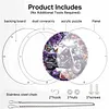(18.5cm)DIY Acrylic Jigsaw Puzzle Window Hanging with Hanging Chain DIY Stained Glass Decoration Round Window Puzzle Decor for DIY Craft Project (Flower Motorbike)