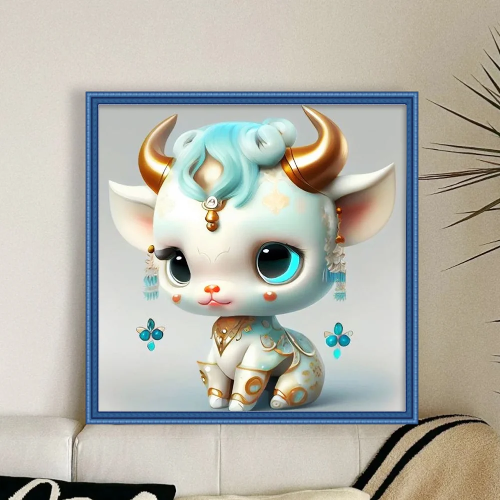 11CT Full Stamped&nbsp;Cross Stitch - Zodiac Ox(Canvas|40*40CM)