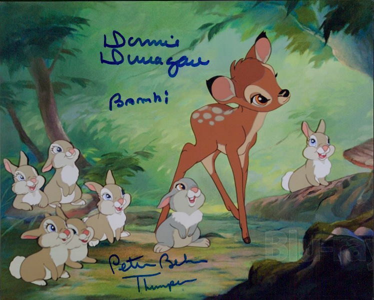 Bambi (Peter Behn & Donnie Dunagan) signed 8x10 Photo Poster painting