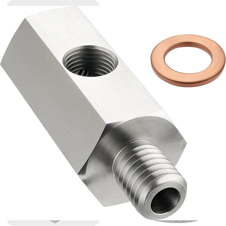 1/8 NPT Tee Connector Adapter, DIY Connecting Turbo Oil Line Pressure Sendor- Stainless Steel