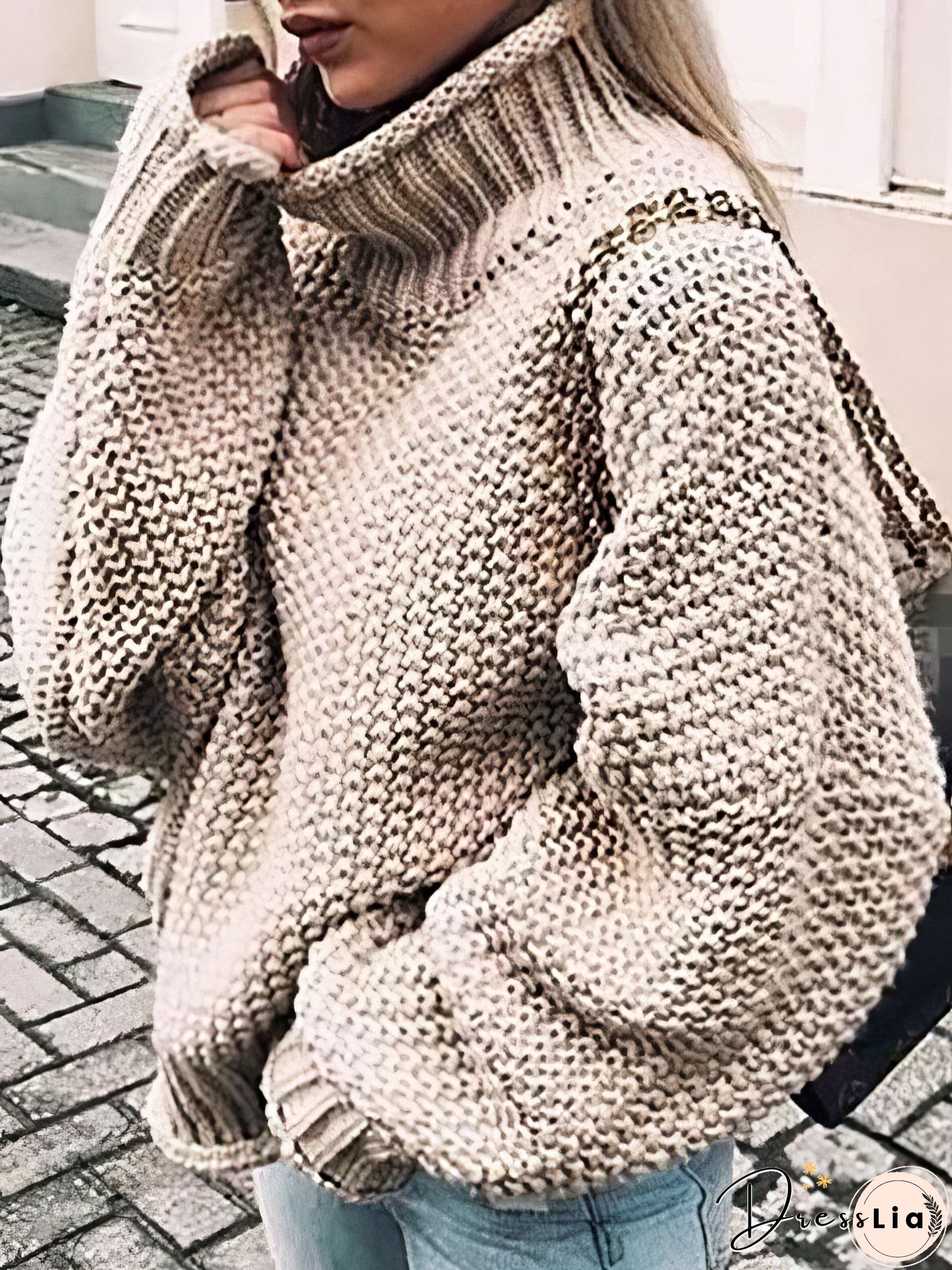 Knitted Turtleneck Pullover Sweater