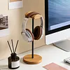 Headphone Stand with Solid Wooden Base Desktop Gaming Earphone Holder Anti-Slip for Organizing All Headphones Accessories