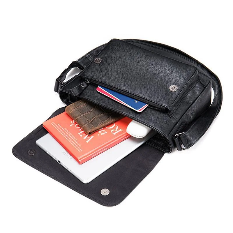 Simple Style Business Leather Messenger Bag
