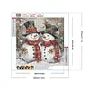 Bonhomme de neige de No&euml;l-Peinture Diamant Ronde Compl&egrave;te-30*30CM
