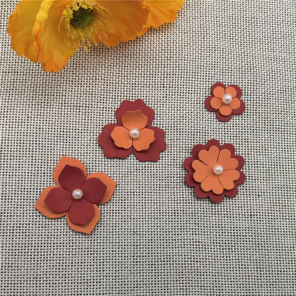 Nigikala 3D Rose flowers metal cutting dies Christmas flower leaves Scrapbook paper craft knife mould blade punch stencils dies