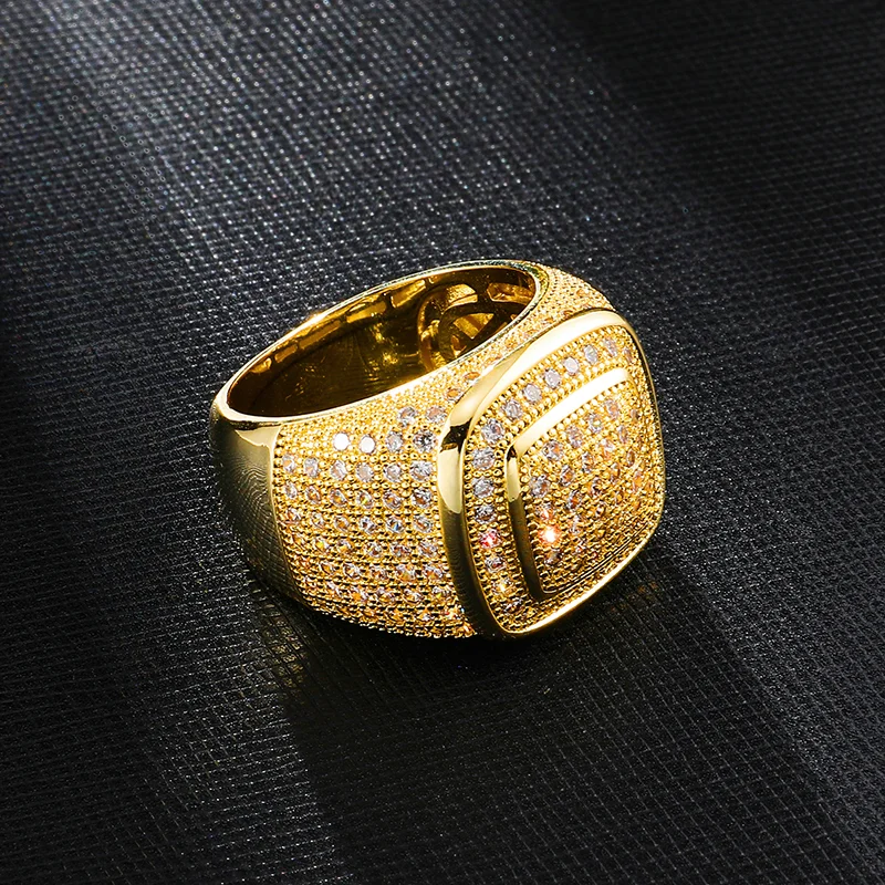 Hip Hop Iced Out  Square Ring Bling Jewelry-VESSFUL