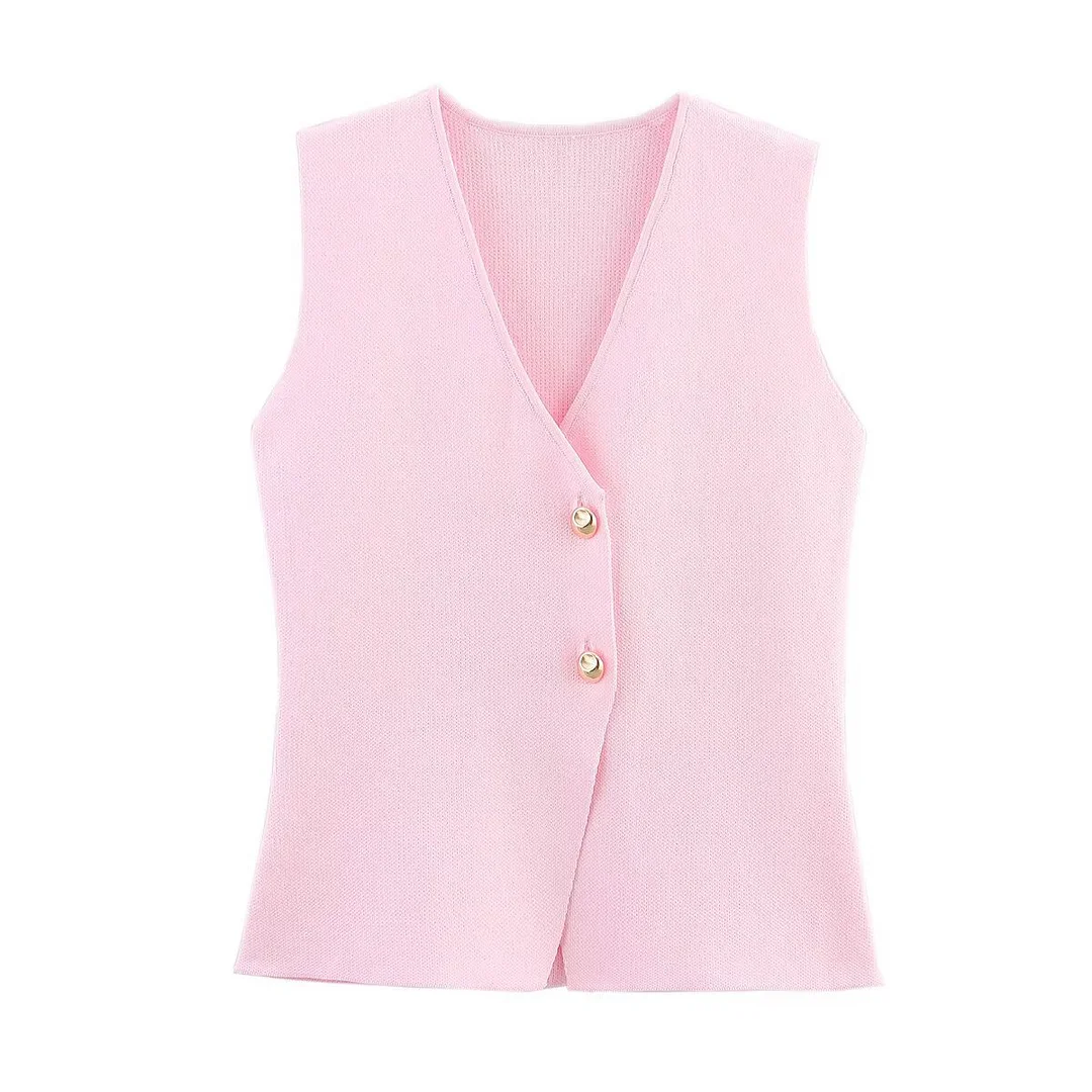 Nigikala Nigikala Color Knitted Vest Fashion Leisure 2025 New Women's Dress