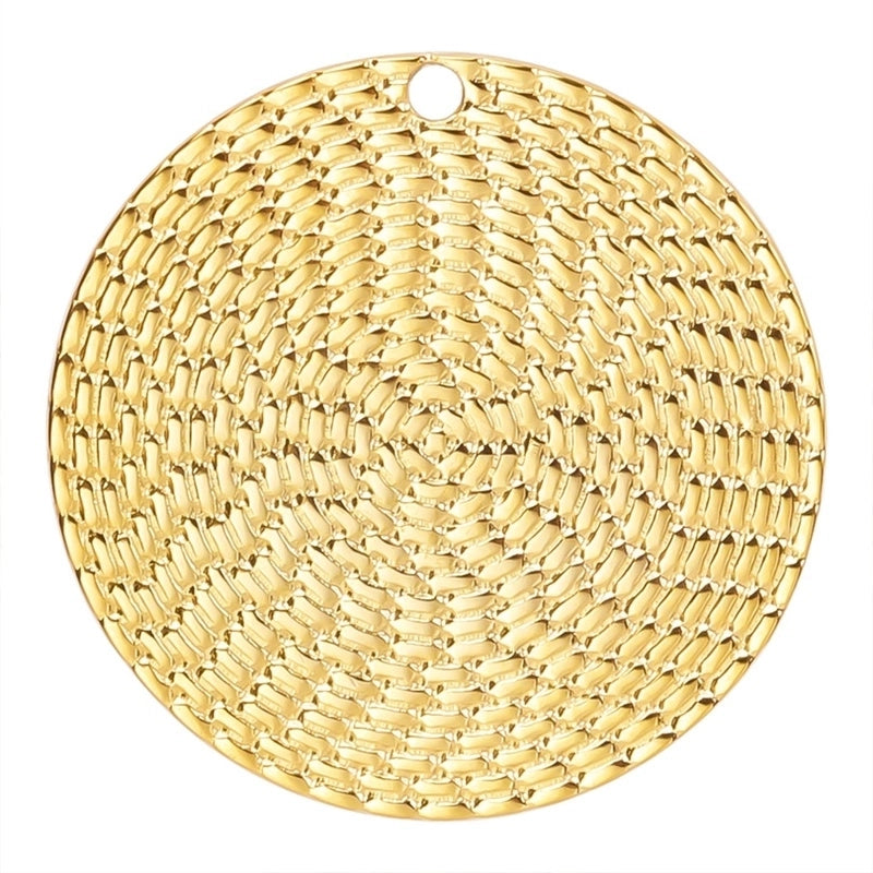 1 Piece 304 Stainless Steel Round Pendant2