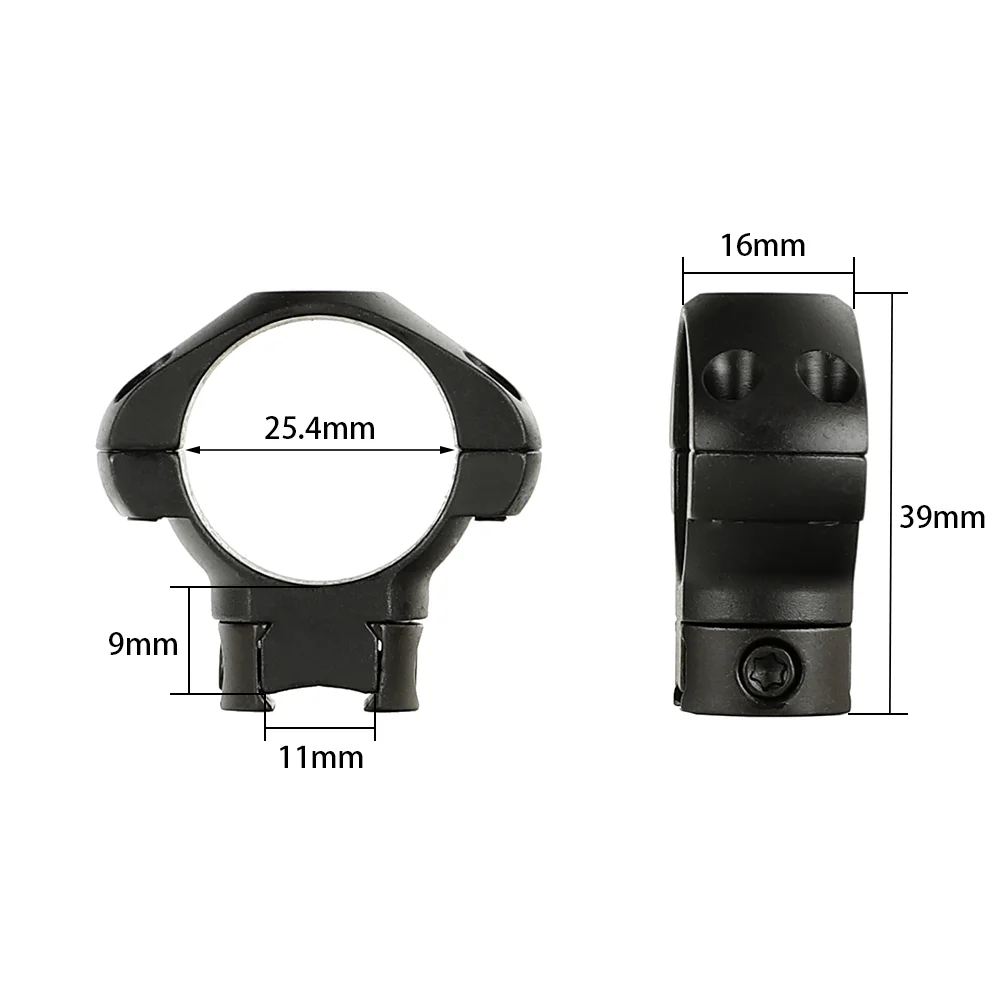 ohhunt® 25.4mm 30mm Diameter 11mm Dovetail Steel Scope Rings Mount Med High Profile