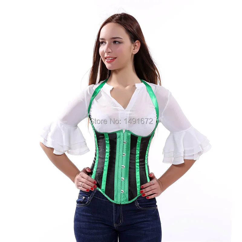 Billionm Sapubonva Underbust Corset Straps Sexy Striped Halter Corsets and Bustiers Tops Plus Size Corselet Overbust Vest Red Black White