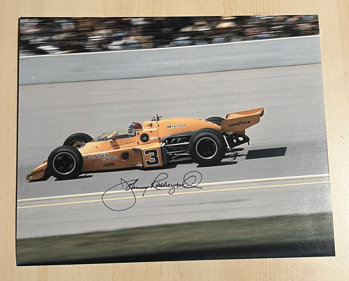 JOHNNY RUTHERFORD HAND SIGNED 8x10 Photo Poster painting AUTOGRAPHED INDY CAR RACING LEGEND COA