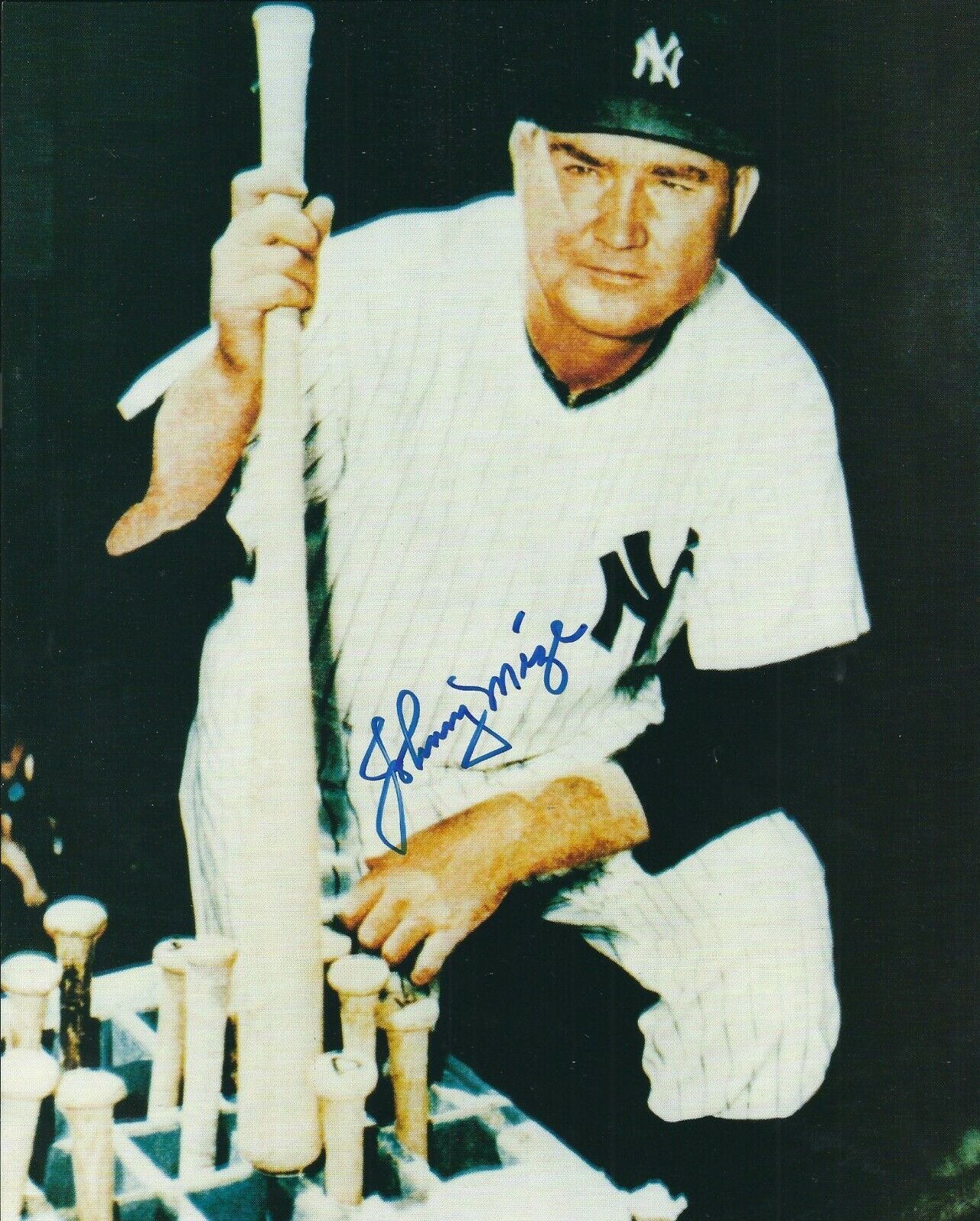 AUTOGRAPHED 8x10 JOHNNY MIZE New York Yankees Photo Poster painting W/COA