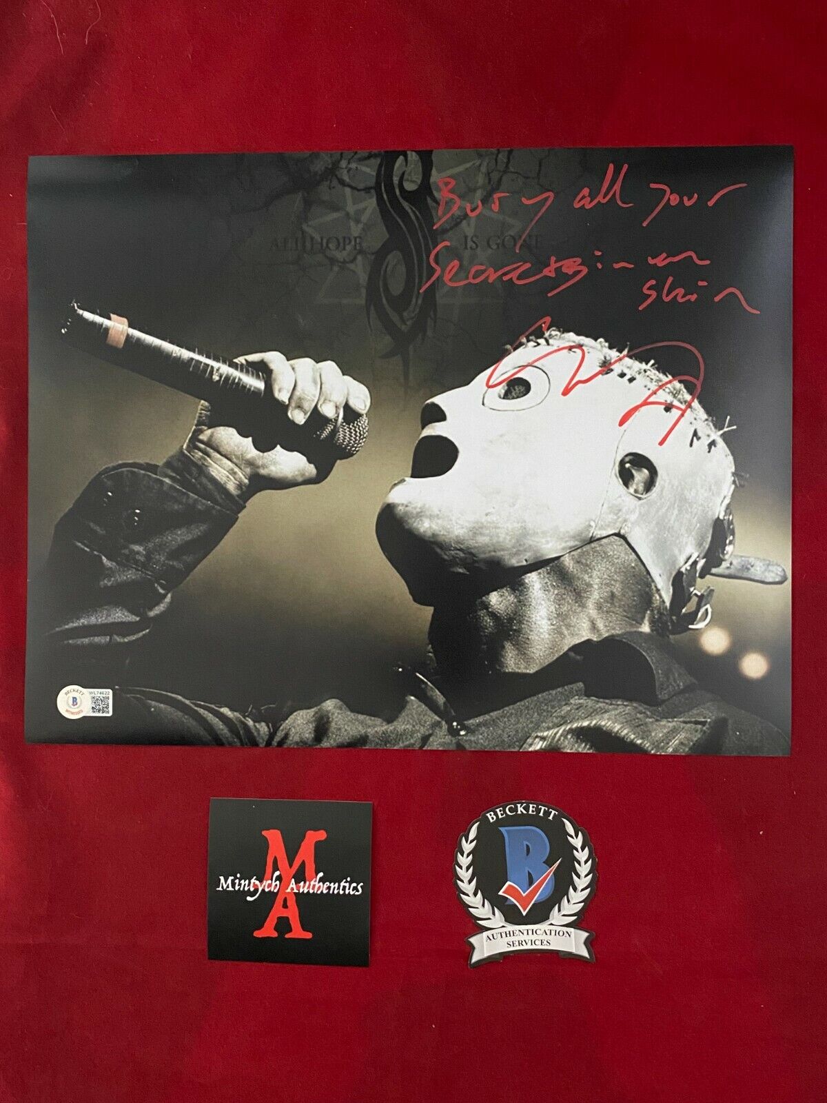 COREY TAYLOR SLIPKNOT STONE SOUR SIGNED 11x14 Photo Poster painting! BECKETT COA! CMFT! IOWA!