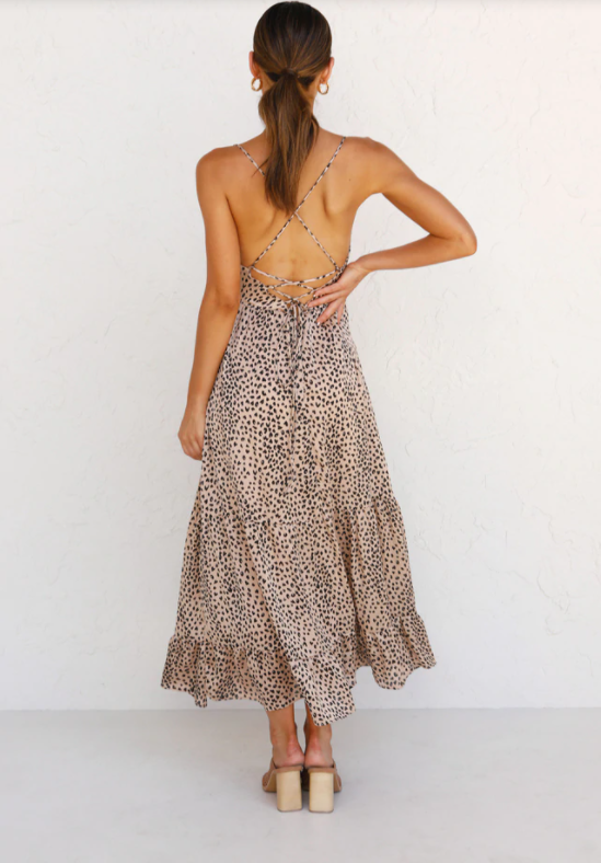 suspender long dress