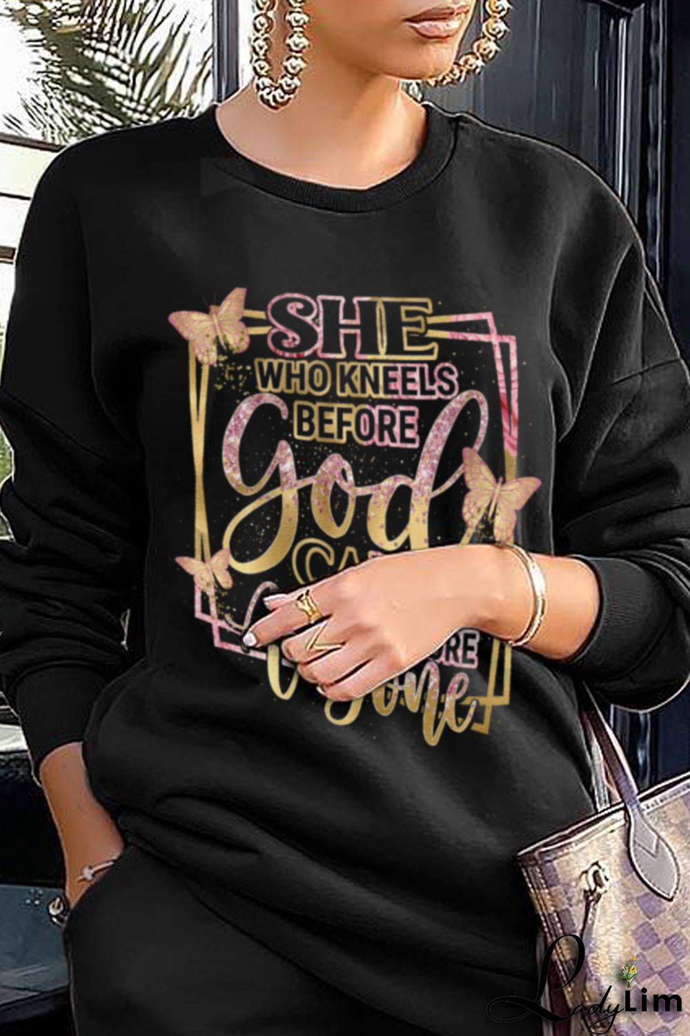 Grey Fashion Street Print Patchwork Letter O Neck Tops