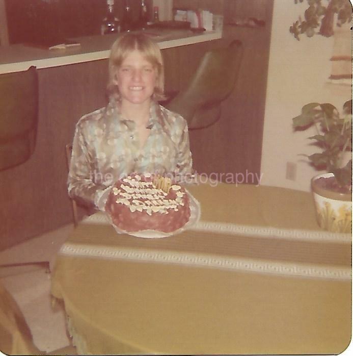 BIRTHDAY BOY Cake FOUND Photo Poster painting ColorSnapshot VINTAGE 04 13 D