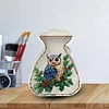 (US Local)Acrylic Wooden Owl Bag Shape Diamond Painting Piggy Bank Storage Box Kit