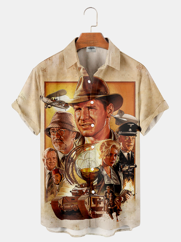 Men'S Classic Action Movie West Printed Shirt PLUSCLOTHESMAN