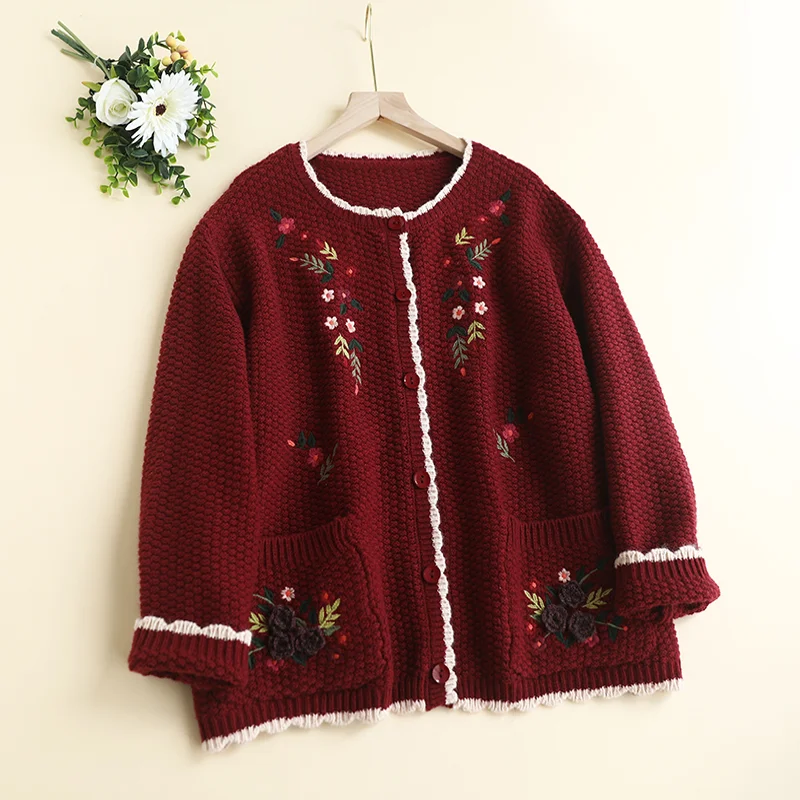 Chicfifth Sweater Women Winter Long Sleeve High Quality Autumn Vintage Top Knitted Cardigan