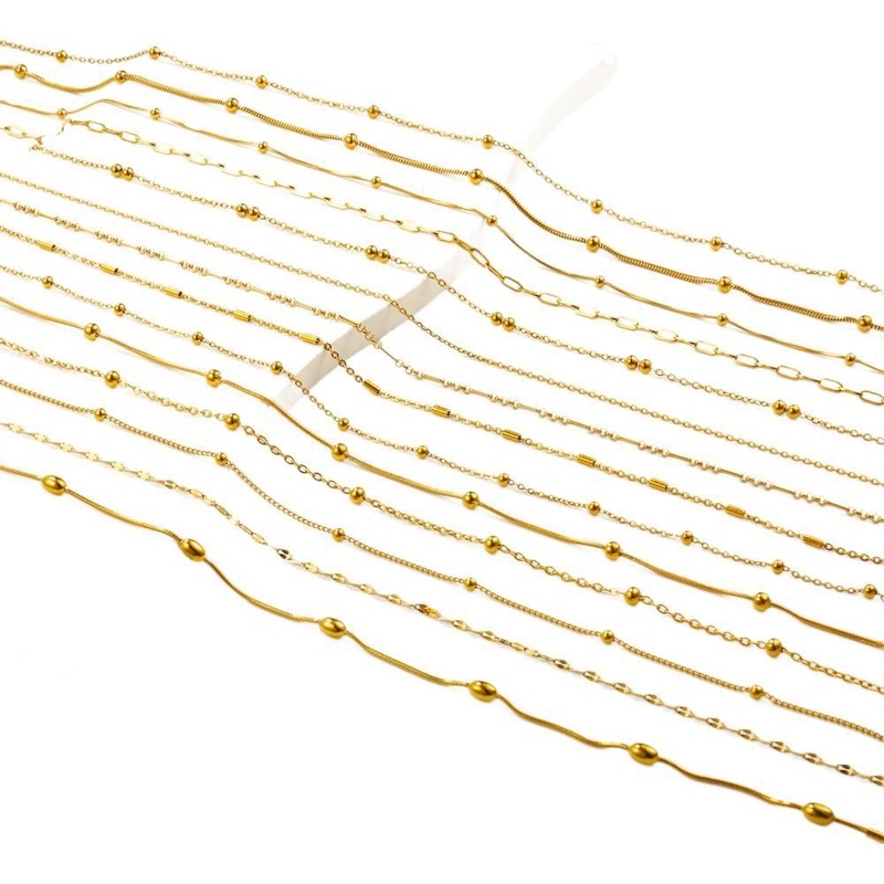 1 Piece 304 Stainless Steel 18K Gold Plated Cable Chain Snake Chain 42+5cm Jewelry Accessories Chain