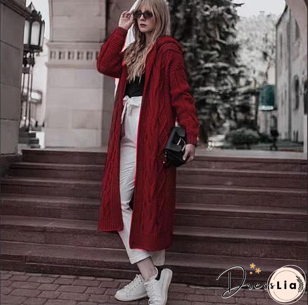 Thicken Twist Plain Sweater Cardigan