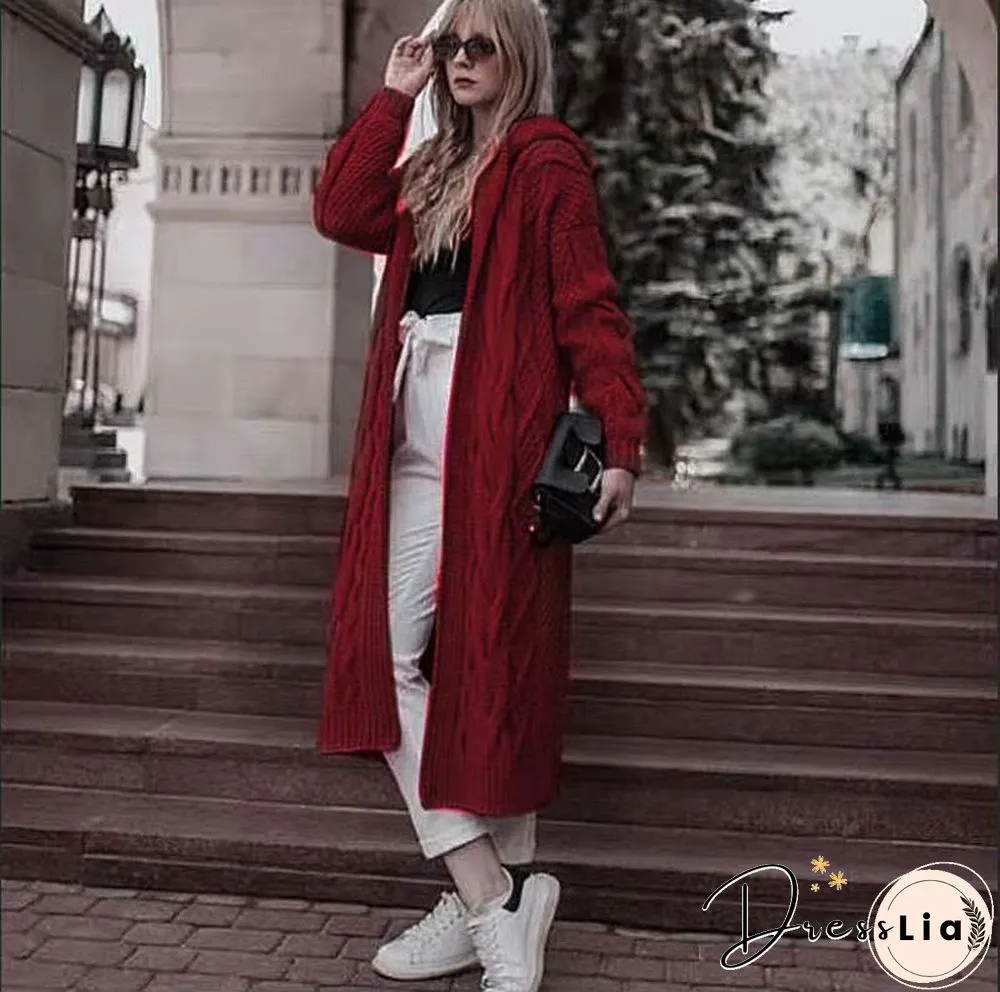 Thicken Twist Plain Sweater Cardigan