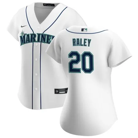 Women's Seattle Mariners #20 Luke Raley  White Home Replica Jersey