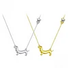 925 Sterling Silver Dachshund Pendant Necklaces