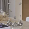 Elegant 3PCS Silver Candle Holders Set Home Wedding Table Decor