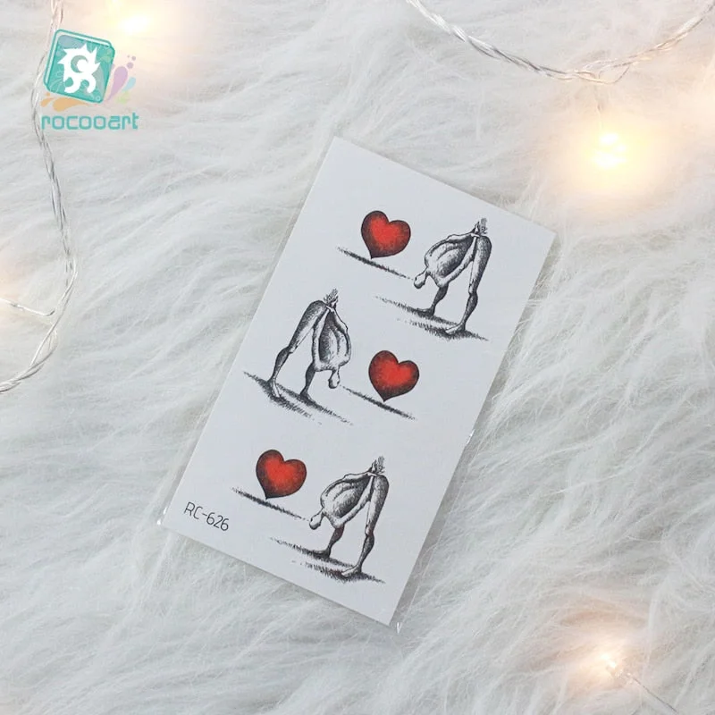 2020 Couple Temporary Tattoos Fashion Cool Body Art Beauty Makeup Valentine's Day Tattoo Waterproof Hand Fake Tatoo 10.5x6cm