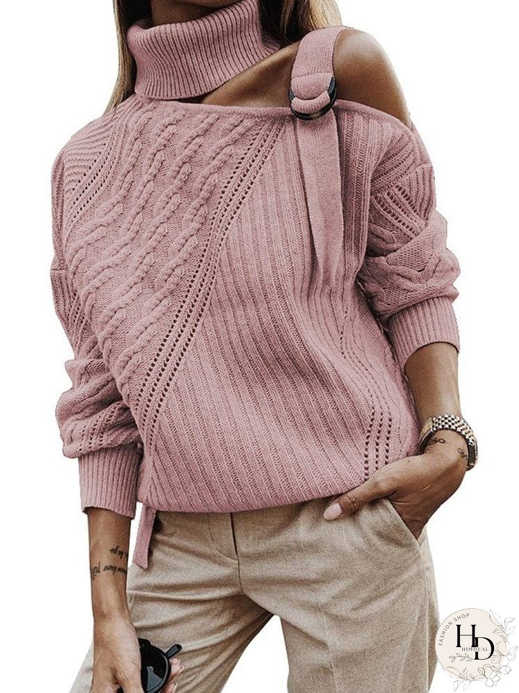 Unique Knit Sweater with Cutout Detail