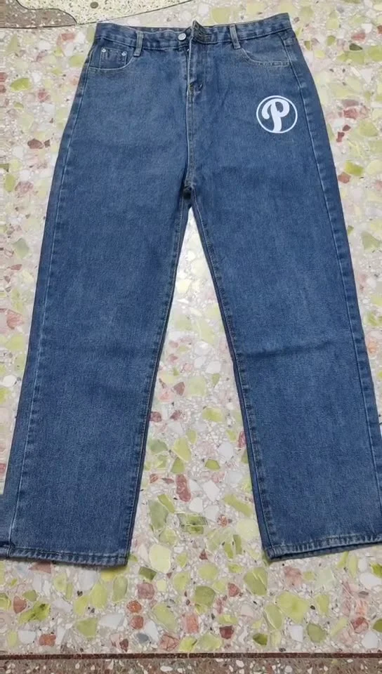 Brownm Clothes, Jeans, Y2K Pants, Hip-Hop Letters, Baggy Jeans, Men's Fashion. 413-0