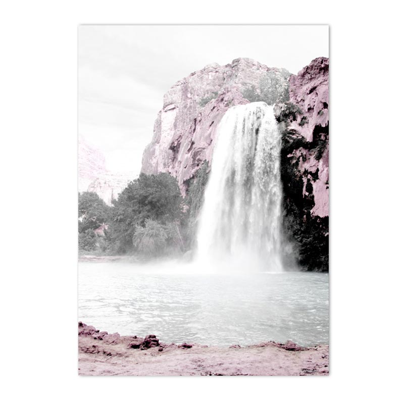 Modern Pink Flower Plant Poster Falls Print Rose Peony Sakura Blooming Wall Art Canvas Painting Nordic Picture Living Room Decor