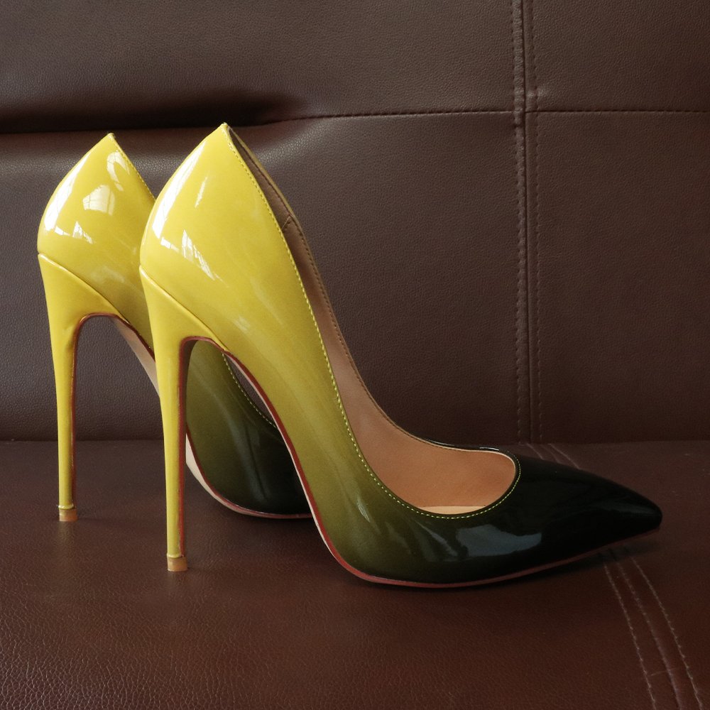 120mm Gradient High Heels Fashion Pumps Patent-MERUMOTE