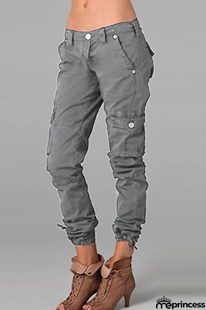 Street Solid Patchwork Skinny Mid Waist Pencil Solid Color Bottoms