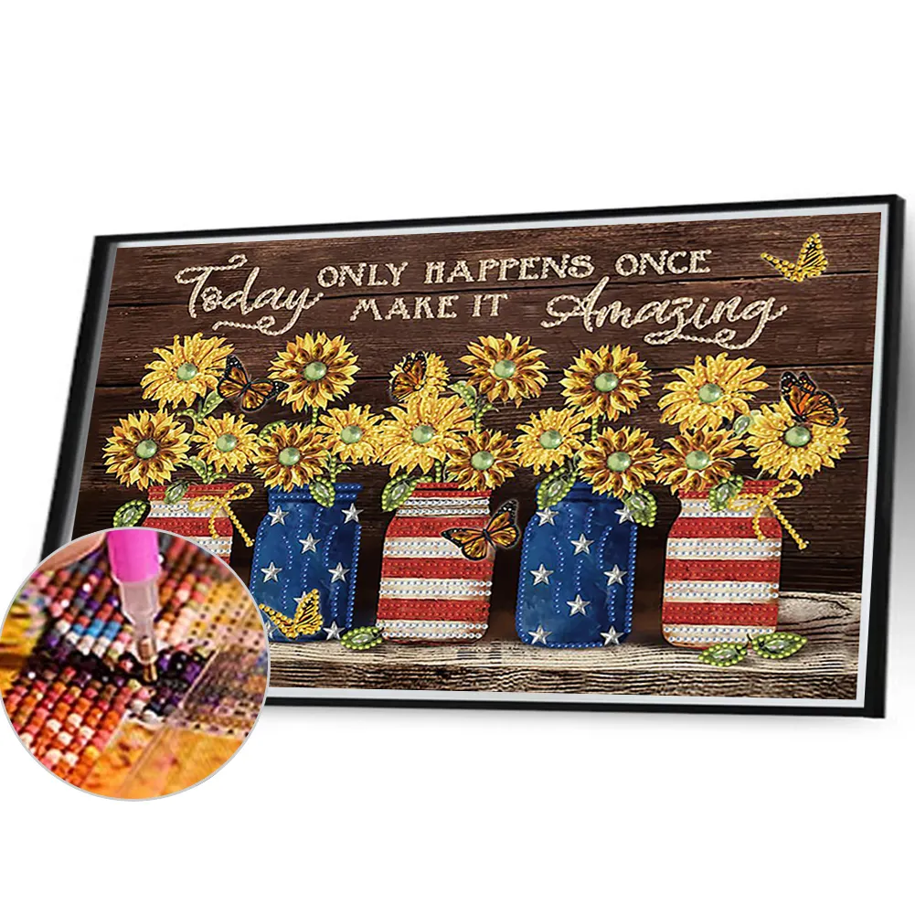 Diamond Painting - Partial Special Shaped Drill - Flower Letters(Canvas|40*30cm)