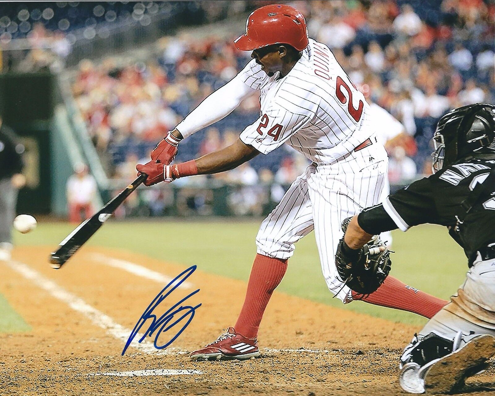 Signed 8x10 ROMAN QUINN Philadelphia Phillies Autographed Photo Poster painting - COA