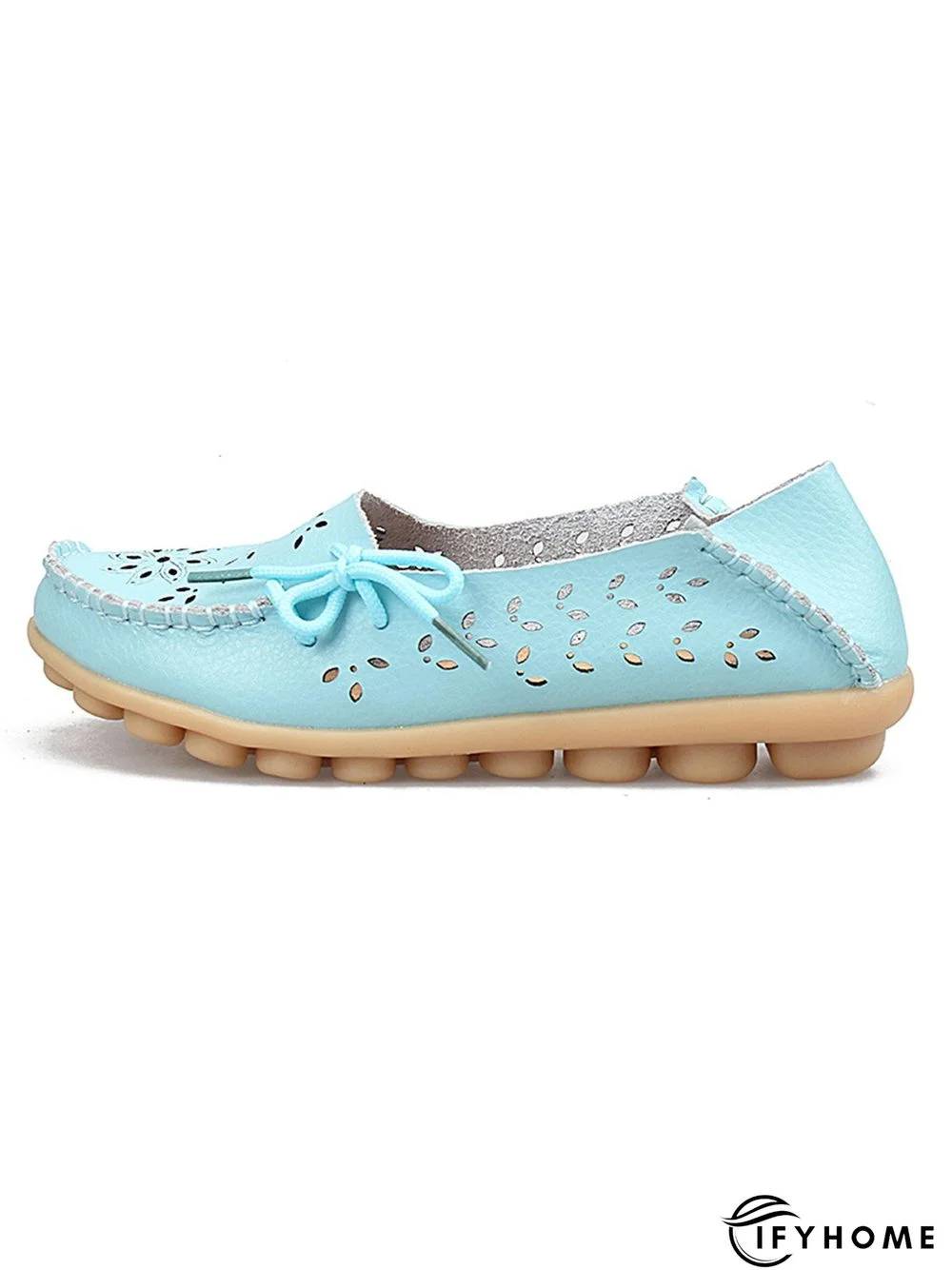 Cowhide Hollow Lace-up Portable Shoes | IFYHOME