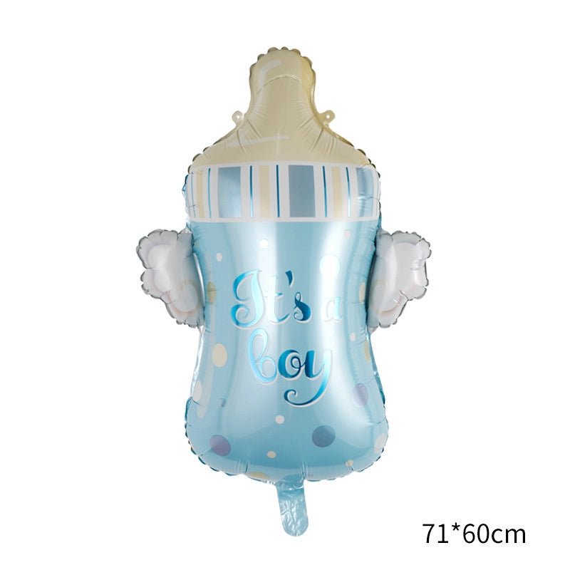 5 Pieces Cartoon Baby Baby Baptism Aluminum Film Balloon Baby Shower Baby Bottle Foot Stroller Balloon