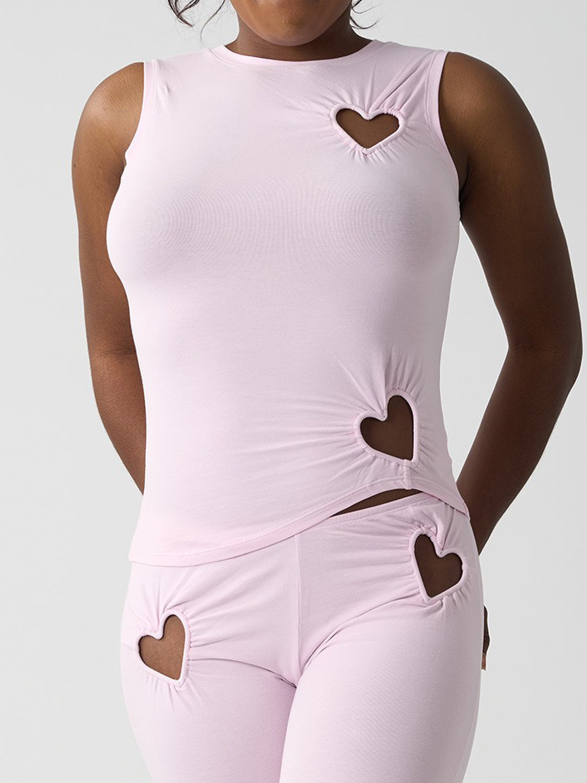 Sleeveless Heart Cutout Top