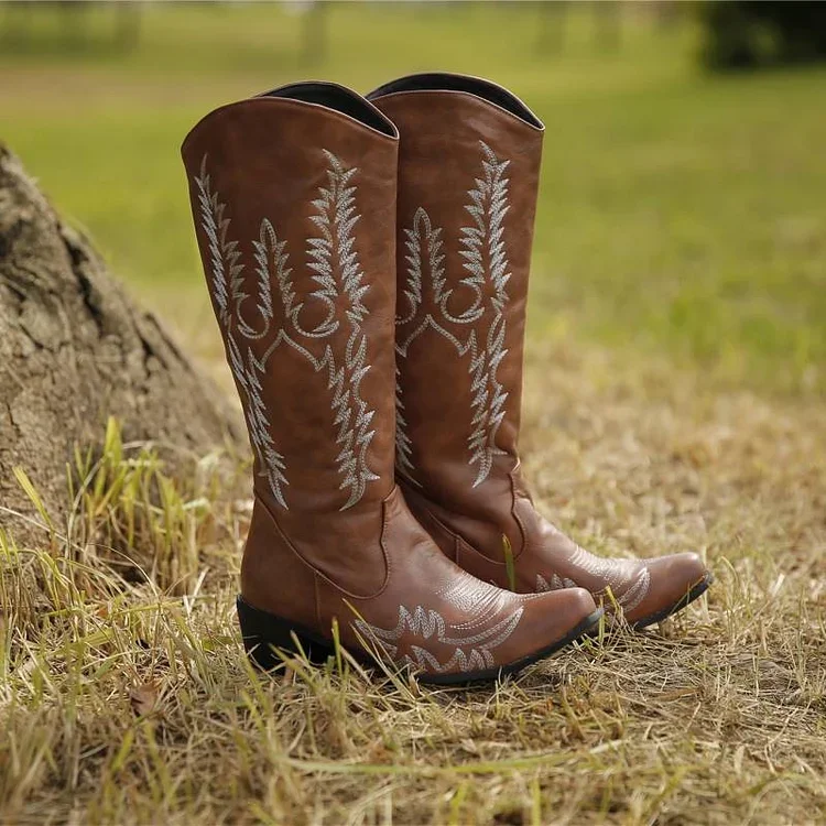Short Country Cowboy Boots For Women Bridesmaid Dress Boots Radinnoo.com