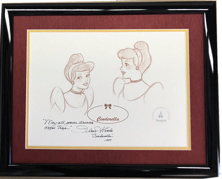 Cinderella Ilene Woods Signed Autographed 14x17 Framed Limited Edition Litho