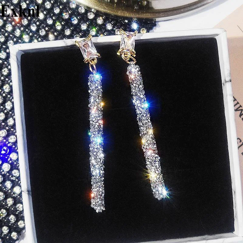 Crystal Long Dangle Earrings | IFYHOME