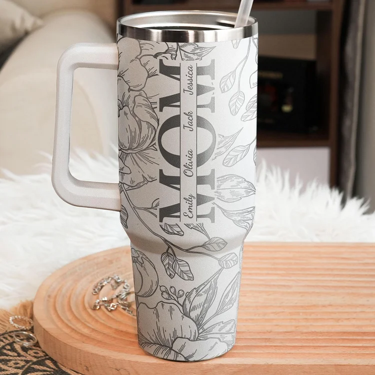 Custom MOM Tumbler With Kids Names