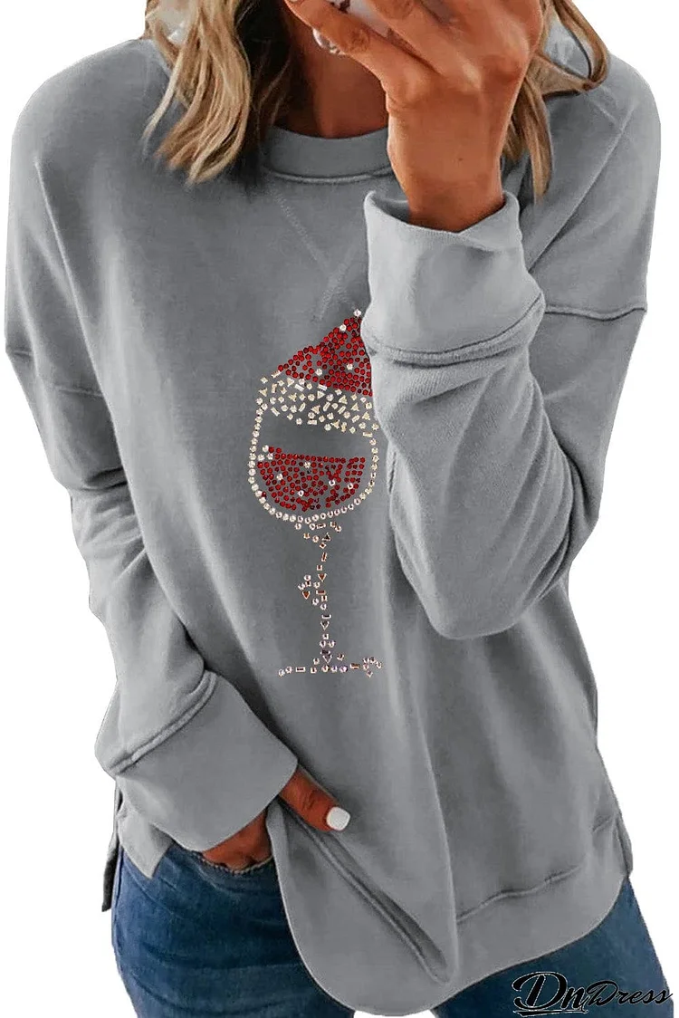 Dropped Sleeve Snowman Print Christmas Sweatshirt