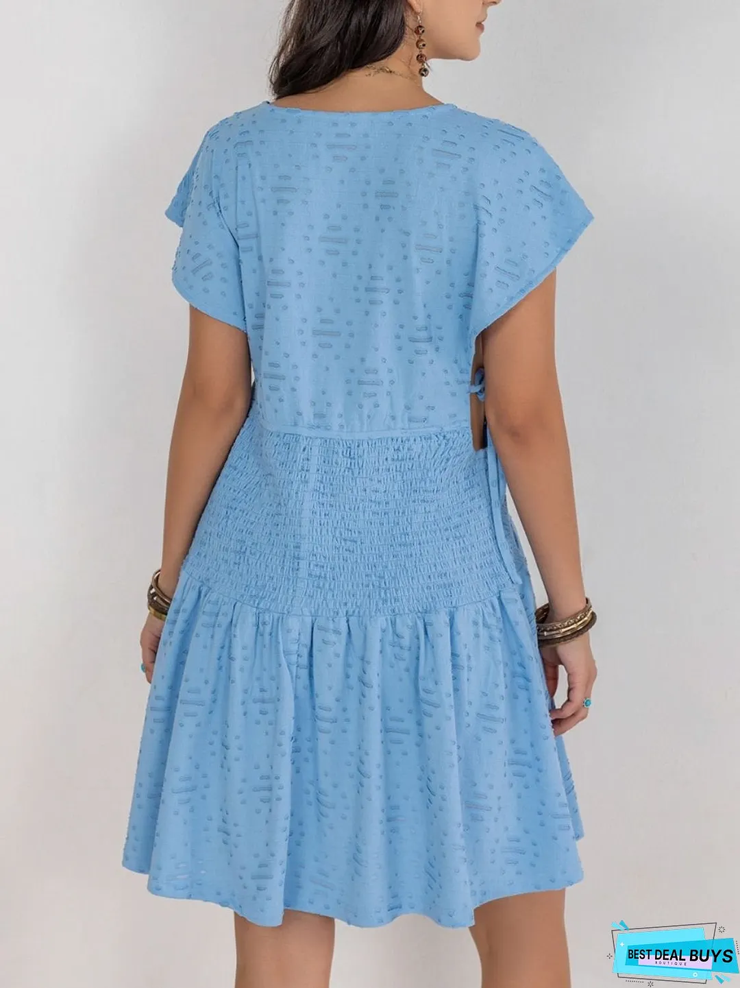 Cutout Surplice Short Sleeve Dress